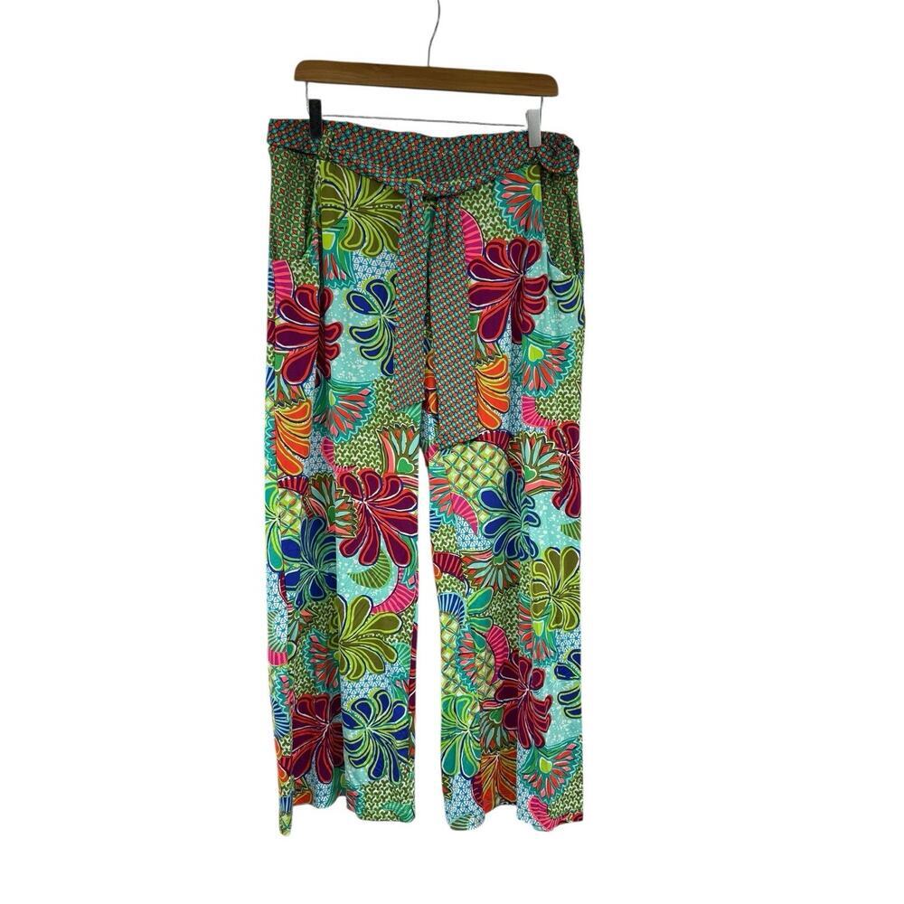 Trina Turk ZANZIBAR Swim Cover Pants Colorful Eclectic Beach Size Medium